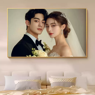 Yong huan washes the photos and makes them into photo frames for wedding photos and wedding photos. customized large-size crystal photo printing and photo frames for hanging on the wall. 20-inch 40*50cm suitable for both vertical and horizontal use.