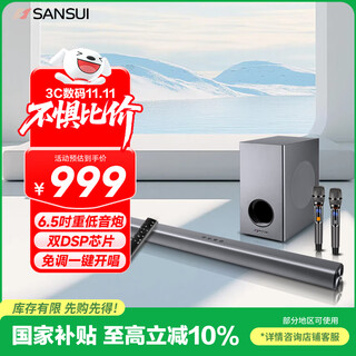 Sansui home sound bar soundbar tv audio home theater ktv set wireless bluetooth speaker karaoke subwoofer karaoke dual microphone 91w