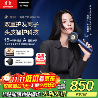 Panasonic ouyang nana's same style huaxin pro high-speed hair dryer nanoyi quick-drying hair care home hair dryer negative ion as a gift for girlfriend, national subsidy eh-nw70