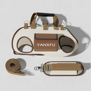 小福狗狗卧式包小背包小狗狗背包斜挎包宠物猫狗出门用品 多功能护脊椎横包-奶白咖 S-体重4-8斤