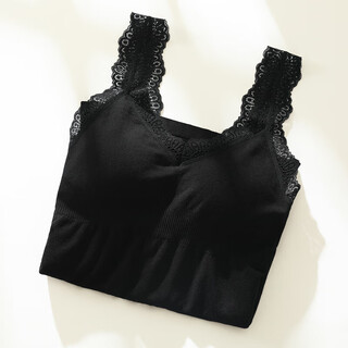 Ultraman palando thermal vest women's winter velvet thickened lace no-wear bra with breast pad bottoming suspender bra black one size fits 85-135 jin jin equals 0.5 kg