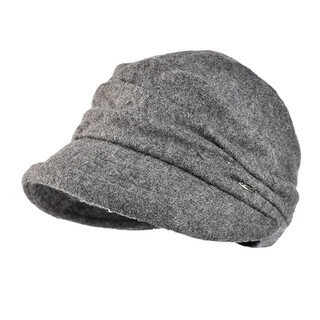 Kenmont color versatile woolen duck tongue beret women's autumn and winter british octagonal hat showing face, small and warm, gray m 57.5c (adjustable)