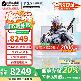 机械革命极光X pro潮玩版2025【补贴20%】16英寸酷睿i7HX电竞游戏本 满功耗5070/5060学生笔记本电脑 i7-14650HX丨5060丨1T+32G潮玩白 【需要升级加装可以联系客服