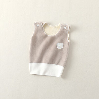 Yeehoo fashion ying's baby velvet vest autumn and winter newborn belly protection vest inner wear children's thickened warm vest men's double-sided velvet brown belly protection vest 66 (9-12jin jin equals 0.5 kg)