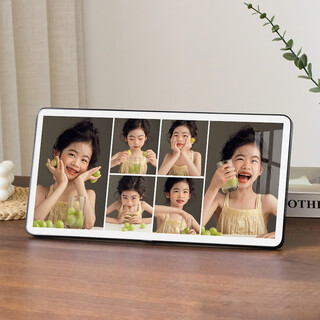 Fantasy pregnant photos customized photo frame table washing baby and child growth photos made album wedding dresses added photo frame hanging six-gong grid type a locke black frame wall hanging (60x30cm) will fad
