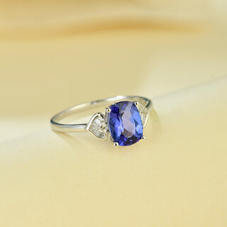 Everlasting ye muhuang jewelry store no. 3 18k inlaid natural tanzanite ring tanzania 1.62ct simple and exquisite d689 k .62ct