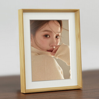 Fantasy photo frame table high-end customized diy six-inch, seven-inch and eight-inch photos for wedding photos, empty frame, retro solid wood color + high cleaning photos + cardboard, 6 inches, interior 10.3x15.3cm, can be placed horizontally or vertically