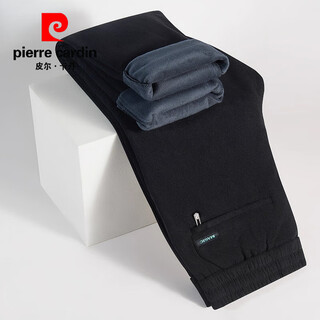Pierre cardin velvet casual pants for men winter new middle-aged dad corduroy pants men's loose sweatpants black spring and autumn thick section 2xl 185