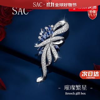 Sac high-end brand brooch women's suit high-end women's light luxury suit coat birthday gift for teacher wife gift for wife and mother platinum + gift box official flagship store