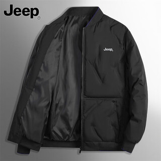 Jeep american genuine high-end trendy brand short cotton jacket for men in spring and autumn cold-resistant warm cotton jacket with baseball collar black official authentic xl suitable for 145jin jin equals about 0.5kg