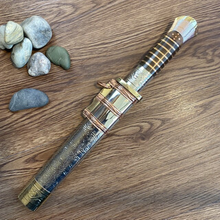 Baoan handmade knife 9-inch assorted brocade clip steel flat sheath classic unedged static model baoan handmade knife 31cm