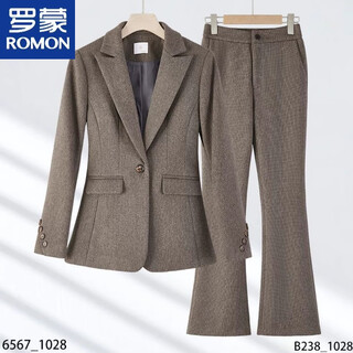 Romon woolen suit women's 2025 autumn and winter new high-end professional temperament work wear women's casual suit jacket light brown suit l