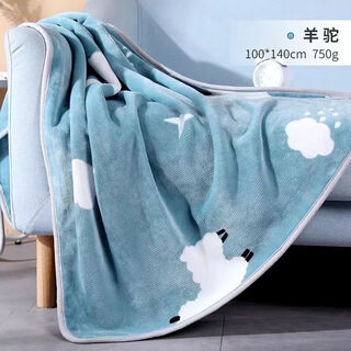 Fancychic double layer milk velvet car cover blanket winter office shawl blanket nap blanket air conditioning cartoon cover blanket blue alpaca 40cnx60 baby belly cover