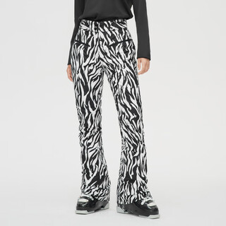 Bosideng fashionable sports comfortable breathable flexible skiing warm goose down pants women's down pants black and white zebra print 9a81 s 160_64a