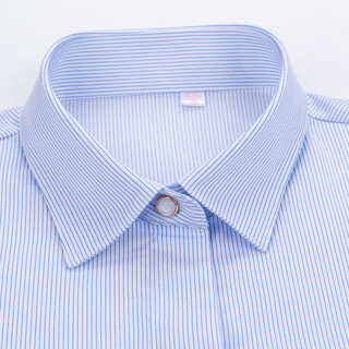 Ceo civil servant bamboo fiber non-ironing uniform short sleeve shirt for men and women professional formal long sleeve white shirt customized with embroidered logo 2211 (female) blue stripe (short sleeve) youngor 35