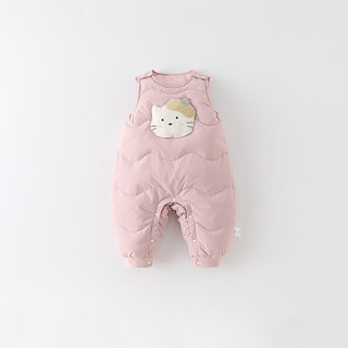 Nanny goose kids baby overalls winter 2025 new cute korean version sweet cartoon baby girl climbing down jacket set warm pink single pants 73 cm