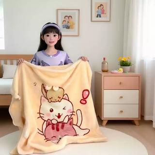 Rsrddy double-layered thickened baby blanket, baby cloak, hooded blanket, outdoor warm quilt, coat, sleeping bag, bright yellow - double-layered thickened 130cmx105cm sleeping cloak - double-layered thickened