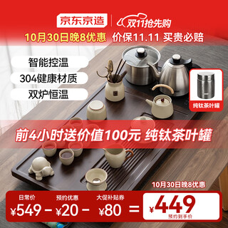 Made in tokyo, complete set of tea sets, tea tray, table cup, kung fu brewing, automatic water supply, ru kiln with 20 heads