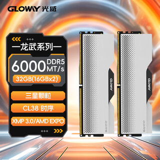 Gloway 32gb (16gbx2) ddr5 6000 desktop memory longwu vest strip samsung particles cl38 deep space silver