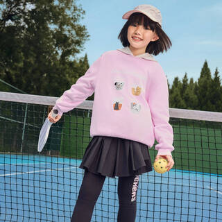 Skechers children's autumn and winter casual, comfortable, warm and versatile fashionable printed sweatshirt l425k095 l425k095-004k cherry blossom pink 140cm one size