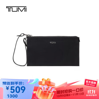 Tumi jd outlet voyageur women's high-end fashion clutch black with smoke gun color