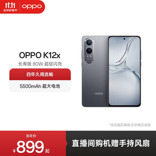 OPPO K12x 5G 120Hz OLED 直屏 80W超级闪充 5500mAh超大电池 四年久用流畅 直屏智能手机 钛空灰 8GB+128GB