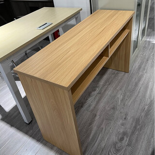 会议室会议桌培训桌长条桌校园学生课桌培训机构条形双人桌椅组合 木纹色 1200*400*750mm