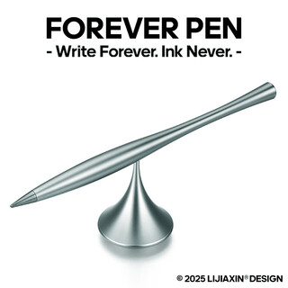 礼加心 写不完的笔金属永恒笔不用墨水金属铝合金笔创意礼品笔年会礼品logo定制圣诞节礼物男生女生 永恒笔-灰色-批量定制专拍