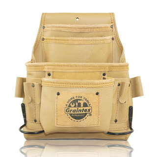 Graintex st2267 10-pocket leather tool bag construction/electrician