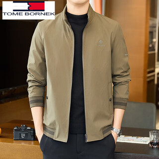 Tome bornek2025 new spring and autumn jacket men's spring and autumn men's middle-aged dad stand-up collar jacket men's early autumn khaki xl