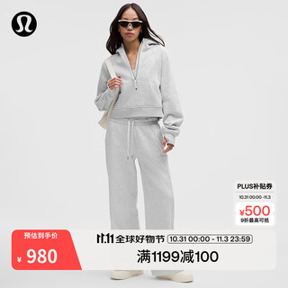 Lululemon丨scuba women's mid-waist wide-leg sweatpants lw5gyua variegated super light gray s