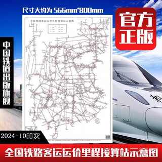 Spot national railway passenger freight mileage calculation station schematic diagram (2k) 171131485 size 566mm*800mmsn5300