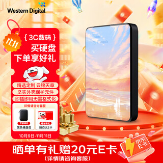 西部数据（WD）移动硬盘 元素系列 机械硬盘 手机笔记本电脑外接 个性企业定制 云景天章 |赠硬盘包 1TB