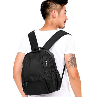 Sichun multi-zipper pocket lightweight waterproof casual travel business backpack men's carry-on bag black