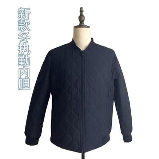 Pubindi's new winter duty liner, lightweight winter duty liner for men and women, suitable for indoor and outdoor wear, commuting liner to prevent coldness, removable liner, navy plaid cotton liner (inner of navy plaid cotton clothing) xs 160/80a (110jin jin is equal to 0.5kg)