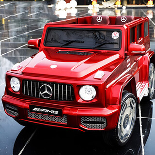 Yrye mercedes-benz big g children's electric car four-wheel remote control car can sit in a baby stroller child baby toy car high-end paint red | lcd instrument | lithium battery | leather four-drive