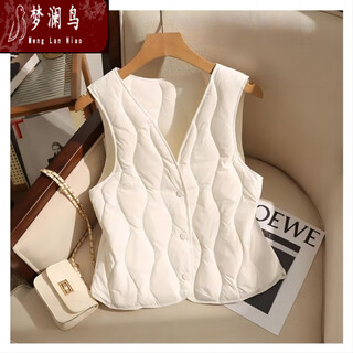 Meng lanniao ms. handmade cotton vest 2025 winter cotton vest women's belt plus velvet lightweight slim fit inside and out collar warm patch j85-white plus priority shipping s recommended 80-95jin jin equals 0.5kg