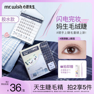 Mr. wish glue false eyelashes 2025 new segmented supernatural simulation soft eyelashes easy to use without makeup eyelashes 40 clusters
