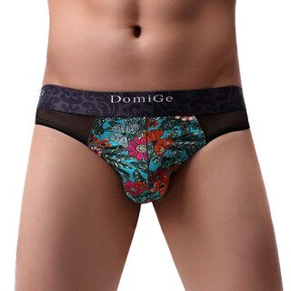 Dumi's new men's sexy low-waist floral men's underwear breathable low-waist sexy boys' thong 5406 5463 blue background printing (95 viscose 5 spandex 88 nylon 12 spandex m (suitable for around 63-74cm waist