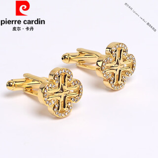 Pierre cardin french imported quality niche design four-leaf clover diamond cufflinks men's formal french shirt button cuff buttons hx181 gold diamond four-leaf clover