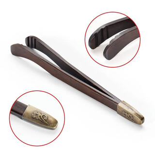 Jiatu dang, fat donglai, the same tea set accessories, tea clips, tea knife, tea spoon, cup and fork, tea clips, kung fu tea set accessories, tea ceremony non-slip, upgraded tea clip (wood)