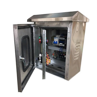 Qiaobolai stainless steel outdoor water pump control box, one for one and one for automatic water level, liquid level, sewage pump three-phase start and stop distribution box, 220 float distribution box, one control, two 11 kilowatts, visible inner and outer door, 380 float distribution box, one control, one 3