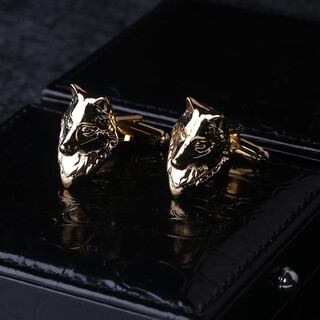 Lieshang golden northern wolf cufflinks french shirt cufflinks business shirt cuff buttons men’s cufflinks golden northern wolf_cufflinks