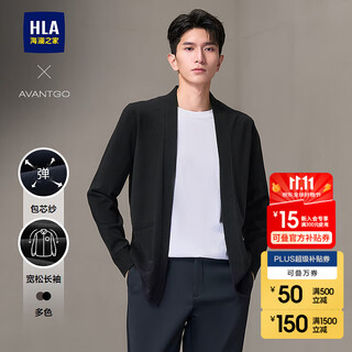 Heilan house (hla) knitted cardigan men's spring and autumn light business classic series fashion jacket men's wilderness maillard black 16 xl 180/96a recommended 151~164jin jin equals 0.5 kg