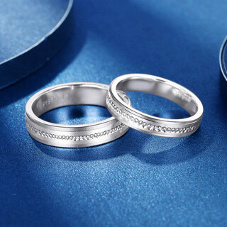 Wanfu long yuan man sheng pt950 couple ring genuine platinum engagement ring for men and women birthday gift 2025 new model no. 20-3.88g