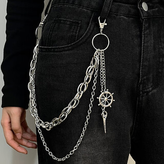 Beautifully made trouser chain waist chain belt decorative chain punk ins chain butterfly jk belt accessories street hip-hop uniform women eagle beak nautical wheel trouser chain 1 piece