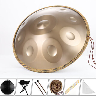 Handpan drum instrument d minor kurdish performance professional grade handpan handpan dkurd 440hz432hz performance grade - stainless steel - 10 tone gold