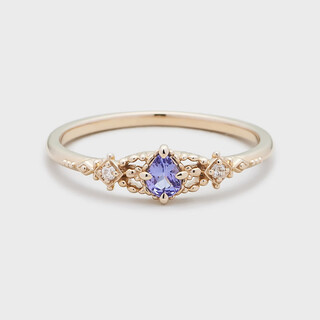 Zhanbo japanese light luxury niche violet vine tanzanite 925 silver ring simple and versatile silver ring ring no. 5 opening adjustable