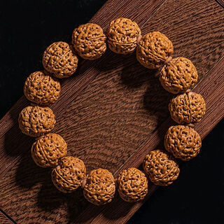 彩荷五星蜂王满肉大金刚菩提手串男士文玩菩提子原籽盘玩佛珠