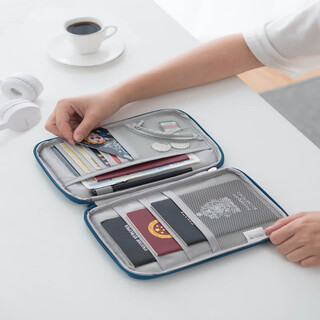 Mai shute passport storage bag multifunctional travel portable id card boarding ticket coin card bag large capacity document bag navy l